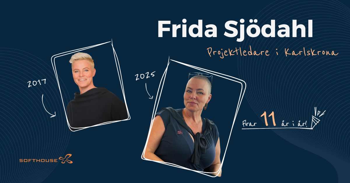 Bild på Frida Sjödahl, Projektledare på Softhouse och Milou i Karlskrona